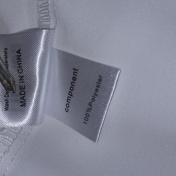 Bundle of NWT White Blouse & Express Turquoise Midi Skirt with Scalloped Hemline - Picture 7 of 16